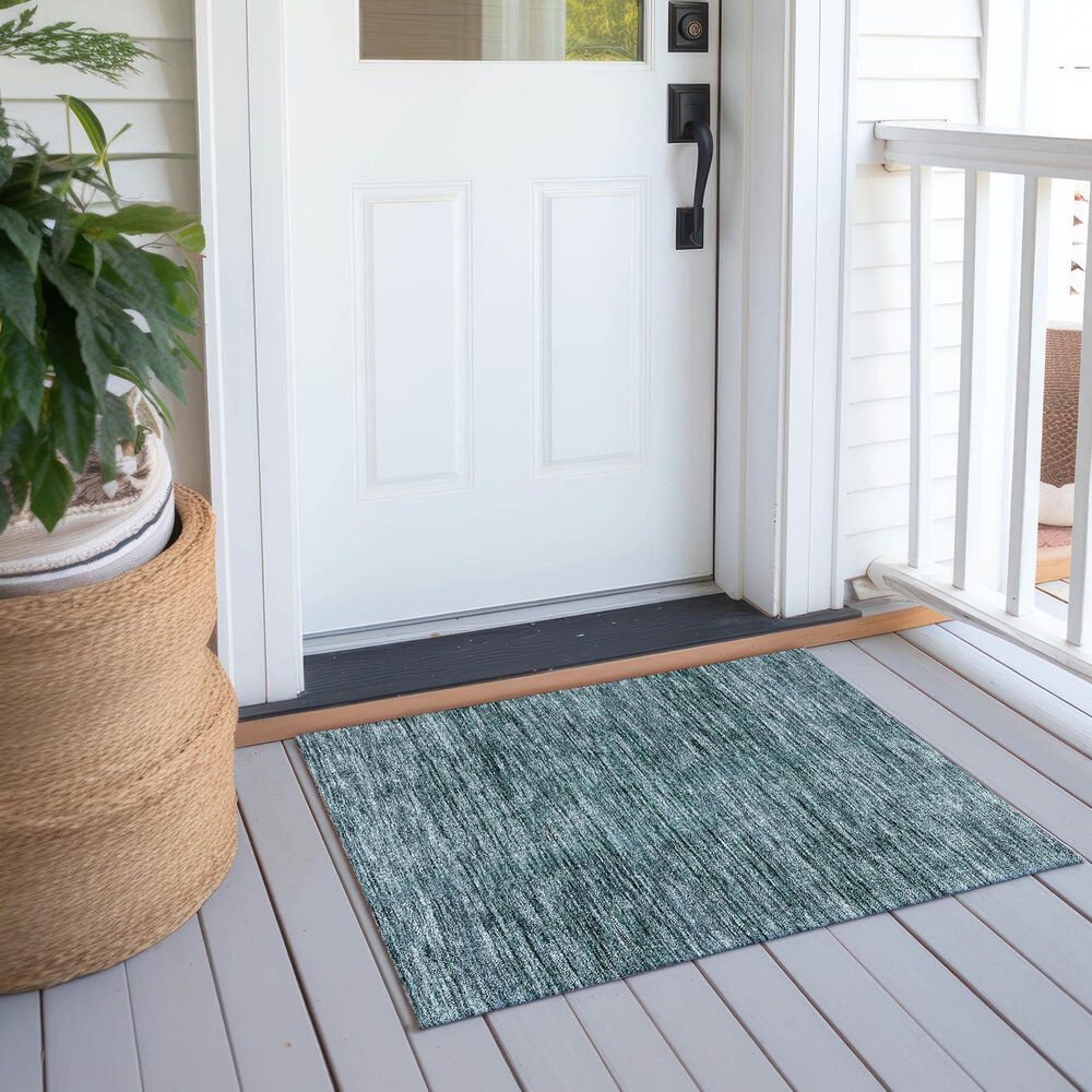 Dalyn Rug Company Soft Essentials Solid Teal 2'6" x 3'10" Indoor/Outdoor Area Rug, , large