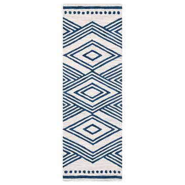Safavieh Micro-Loop Southwestern 2"3" x 7" Ivory and Navy Runner, , large