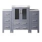 Lexora Home Volez 48" Single Bathroom Vanity in Dark Grey with White Ceramic Top and Rectangular Sink, , large