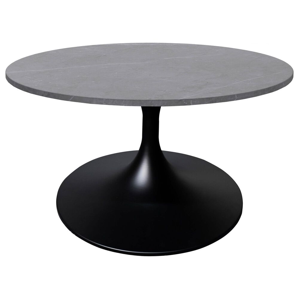 Leisuremod Verve 27" Coffee Table with Sintered Stone Top in Black and Grey, , large
