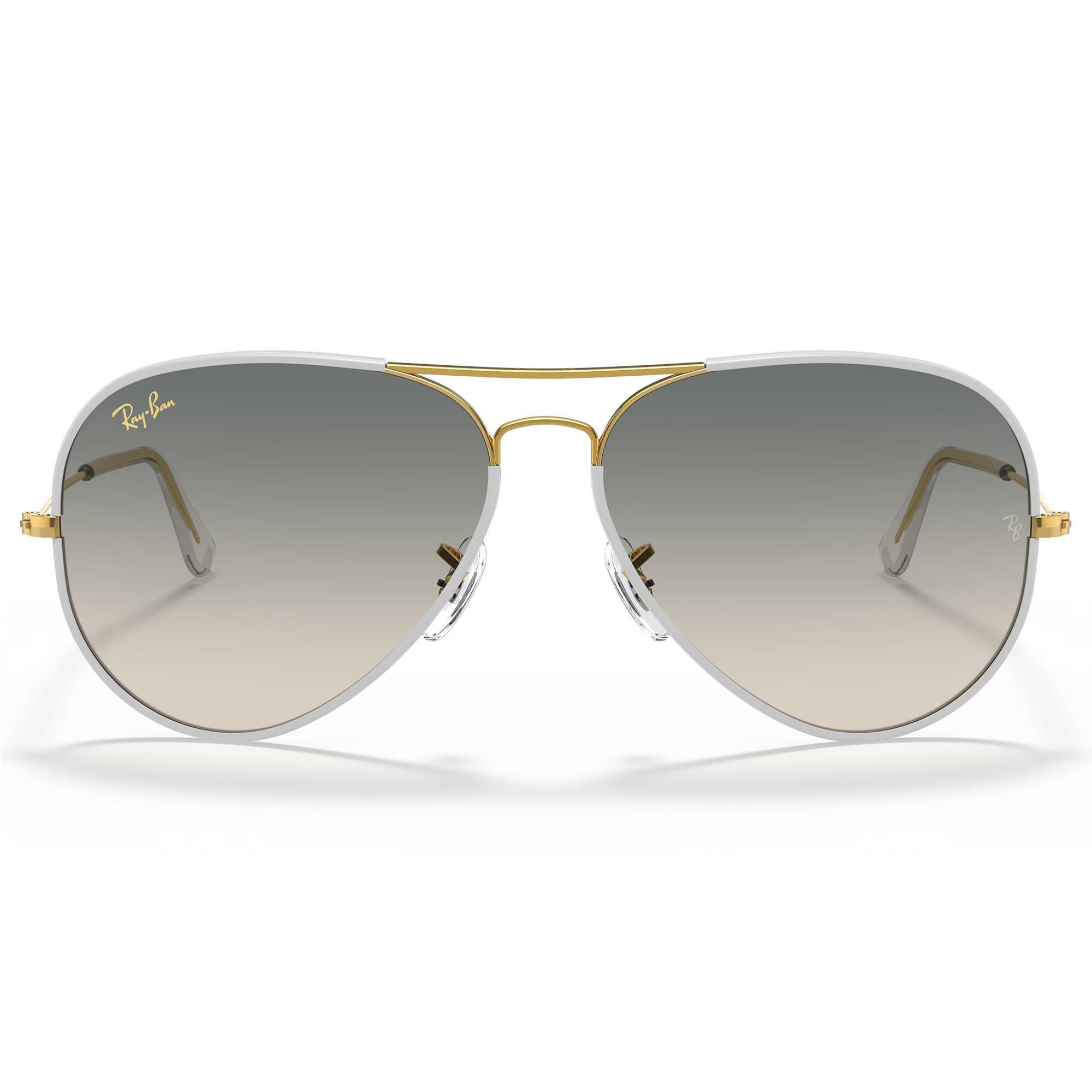 Ray Ban Aviator Full Color Legend Sunglasses with Light Grey Lenses in Polished Grey NFM
