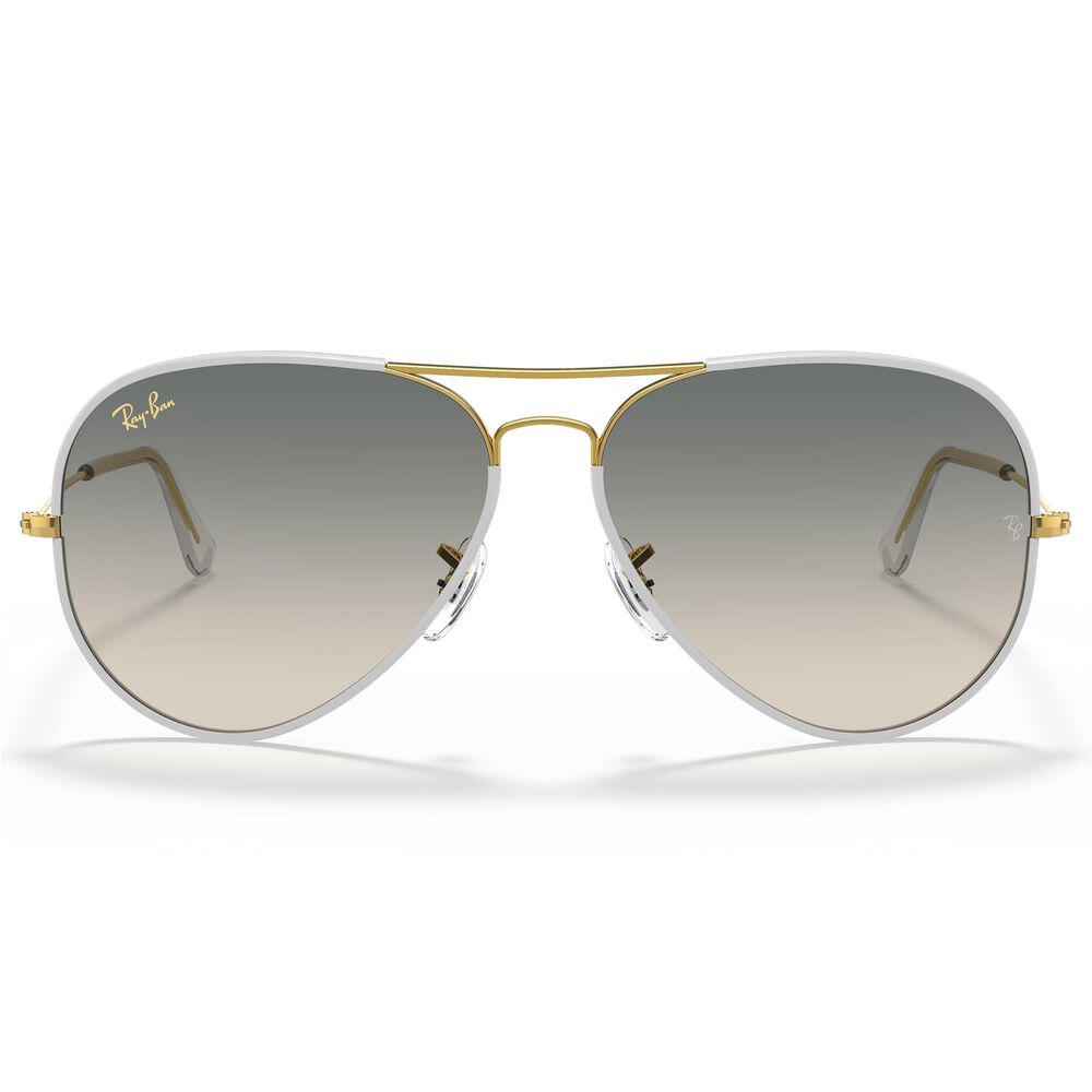 Ray-Ban Aviator Full Color Legend Sunglasses with Light Grey Lenses in Polished Grey, , large