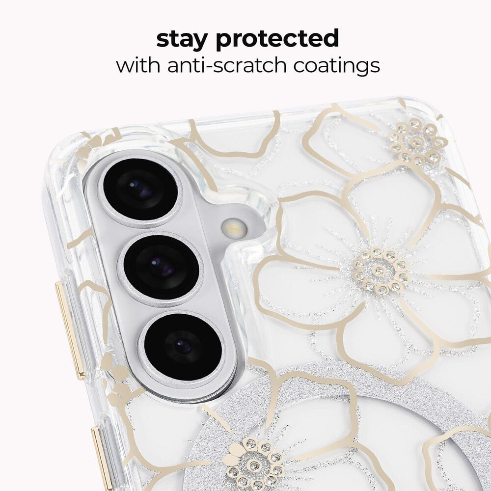 Case-Mate Floral Gems Case with Magnet for Samsung Galaxy S26 in Gold, , large