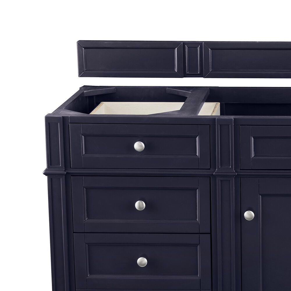 James Martin Vanities Brittany 60&quot; Single Bathroom Vanity in Victory Blue with 3 cm Carrara White Marble Top and Rectangle Sink, , large