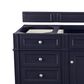 James Martin Vanities Brittany 60" Single Bathroom Vanity in Victory Blue with 3 cm Carrara White Marble Top and Rectangle Sink, , large