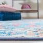 Safavieh Riviera 8" x 10" Light Blue and Pink Area Rug, , large