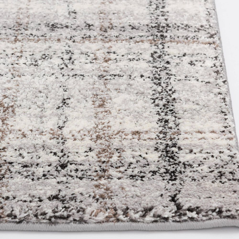 Central Oriental Structures Torrent Makari 5&#39; x 7&#39;6&quot; Soot and Java Area Rug, , large