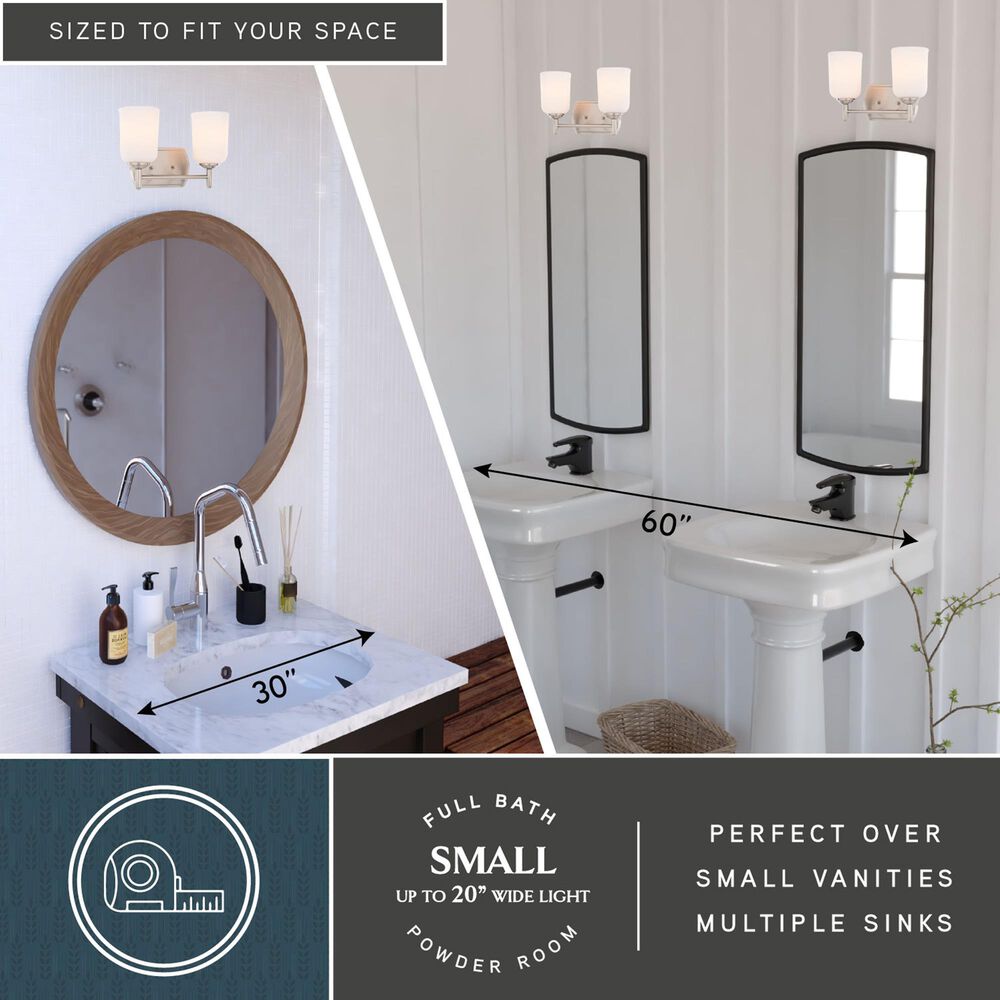 Vaxcel Laurelhurst 2-Light Bathroom Vanity in Satin Nickel, , large