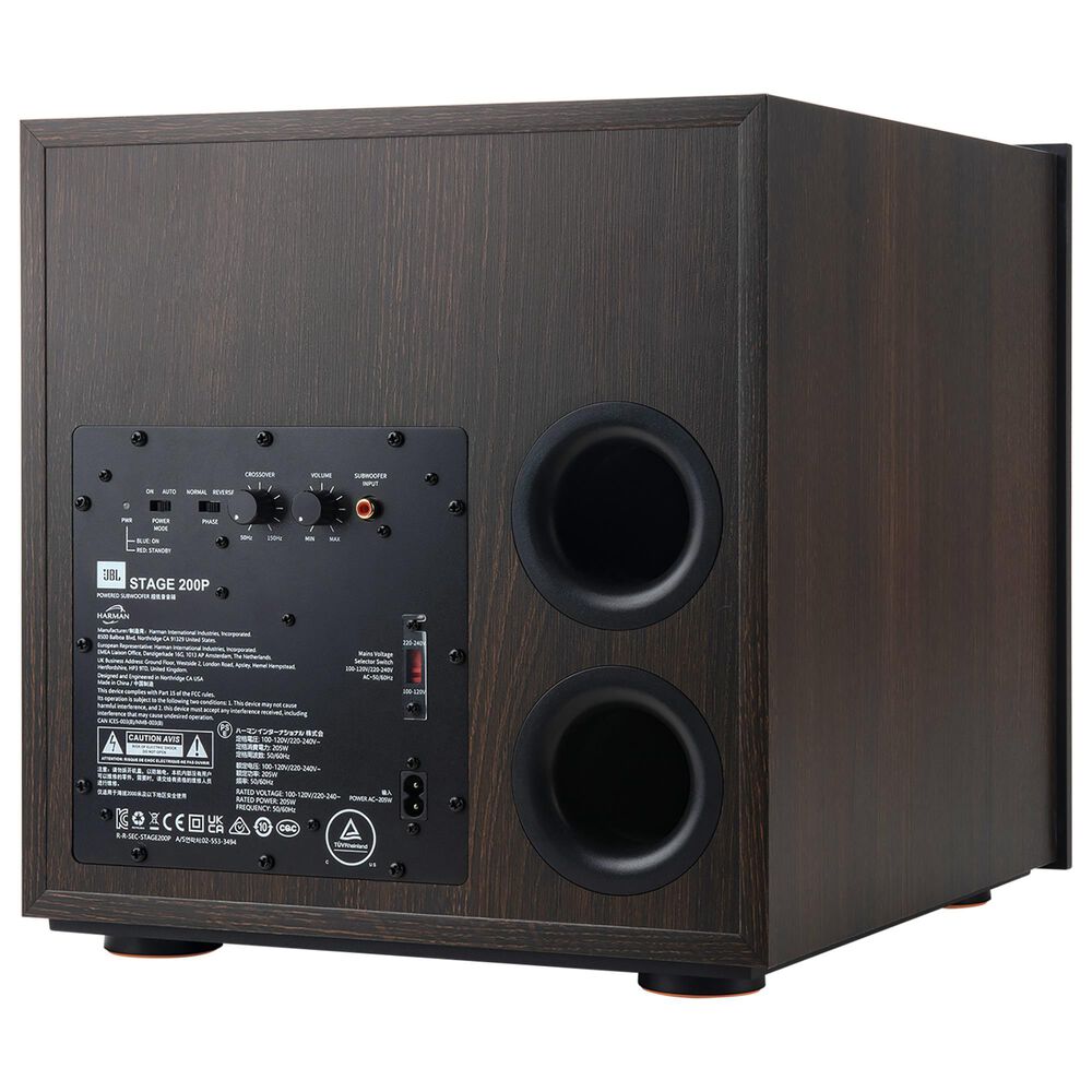 JBL Stage 200P Powered Subwoofer in Black and Espresso, , large