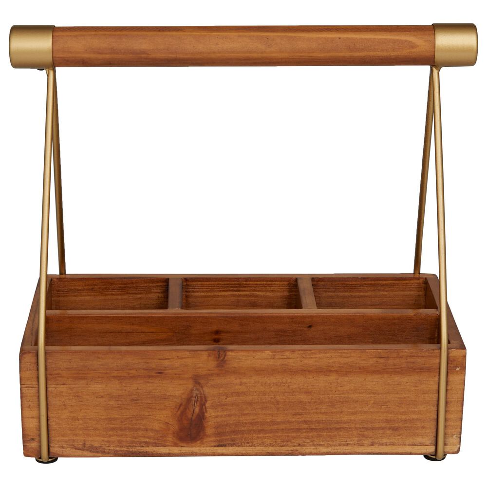 Maple and Jade 16" Coastal Wood Wine Holder Brown, , large