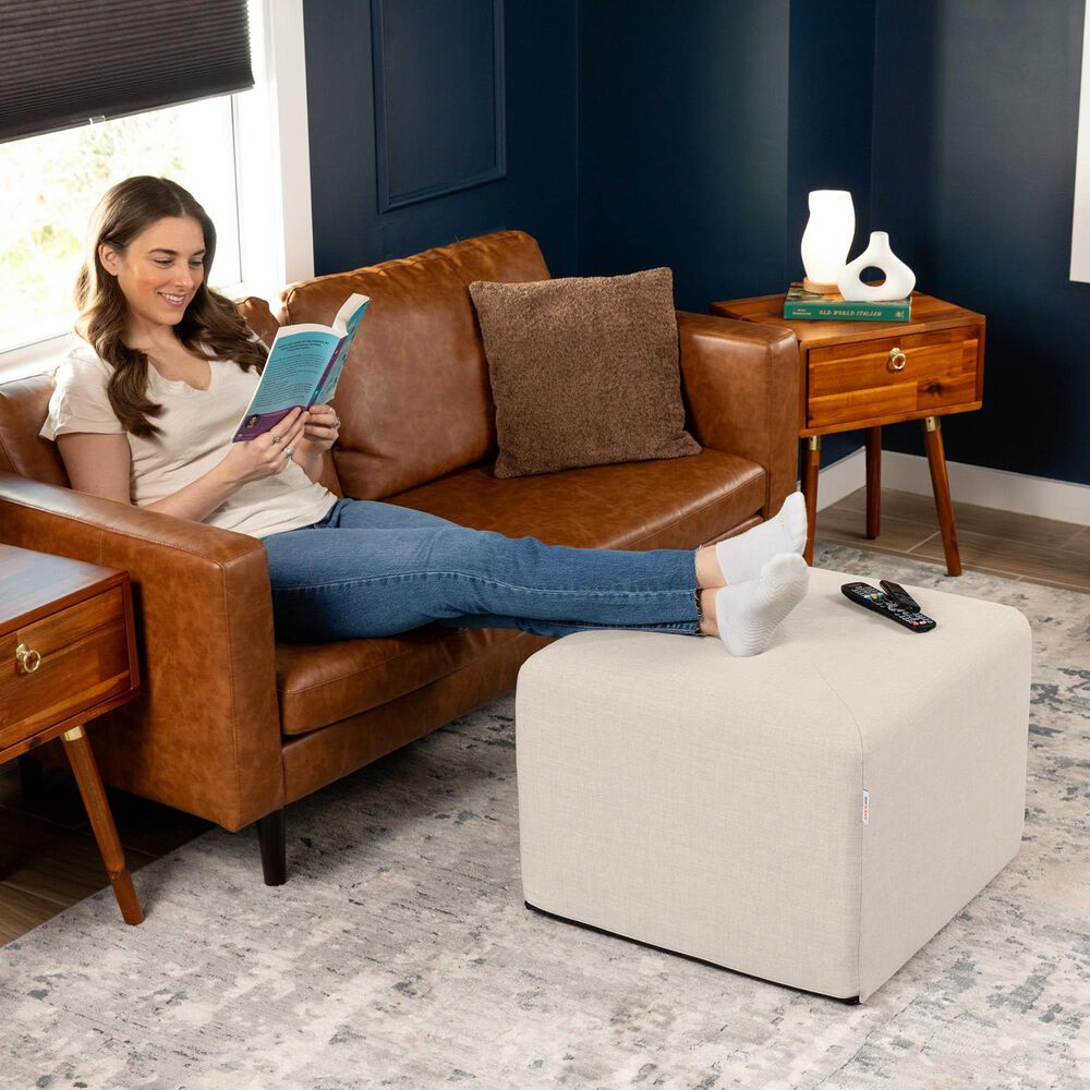 Jaxx Monroe Medium Ottoman in Mist Light Grey, , large