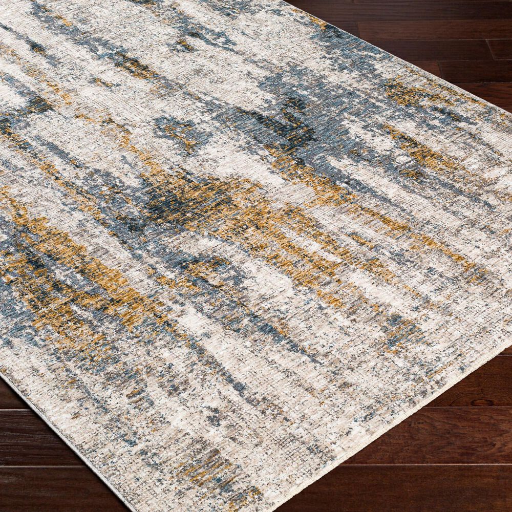 Surya Cardiff CDF-2306 Medium Gray, Light Blue, Mustard and Dark Blue 5' x 7'5" Area Rug, , large