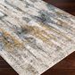 Surya Cardiff CDF-2306 Medium Gray, Light Blue, Mustard and Dark Blue 5" x 7"5" Area Rug, , large