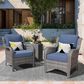 HOMLUX 29" Patio Single Chair in Denim Blue (Set of 2), , large