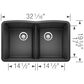 Blanco Diamond 32" Equal Double Bowl Kitchen Sink in Anthracite, , large
