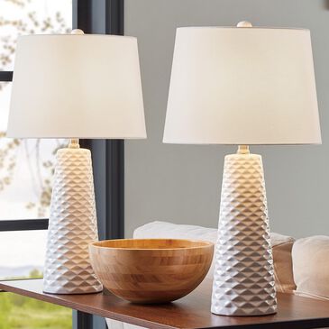 Lite Source Muriel Table Lamp in White - Set of 2, , large