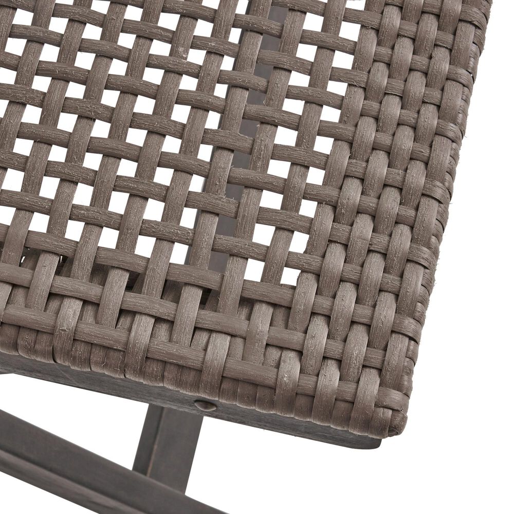 Hearth and Haven Hillside Outdoor Foldable Bistro Chair in Grey and Brown &#40;Set of 2&#41;, , large