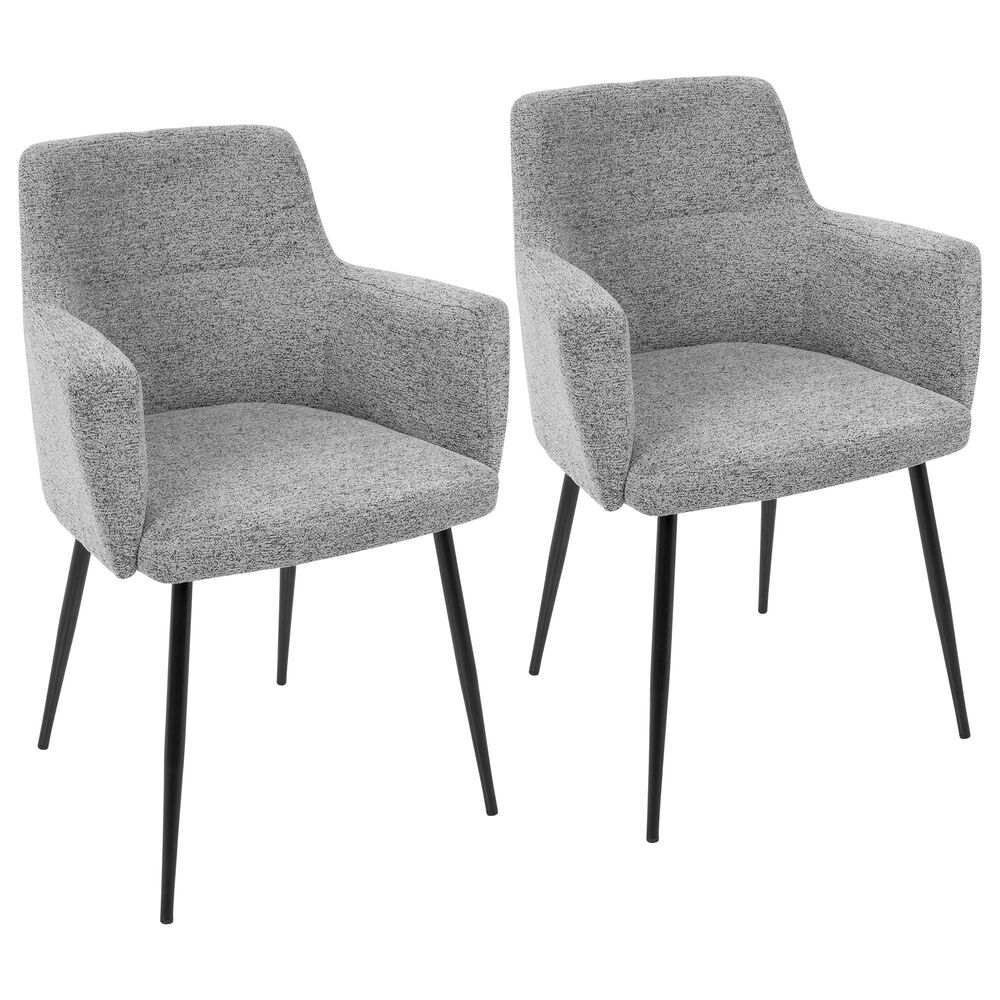 Lumisource Andrew Dining Chair in Grey/Black (Set of 2), , large