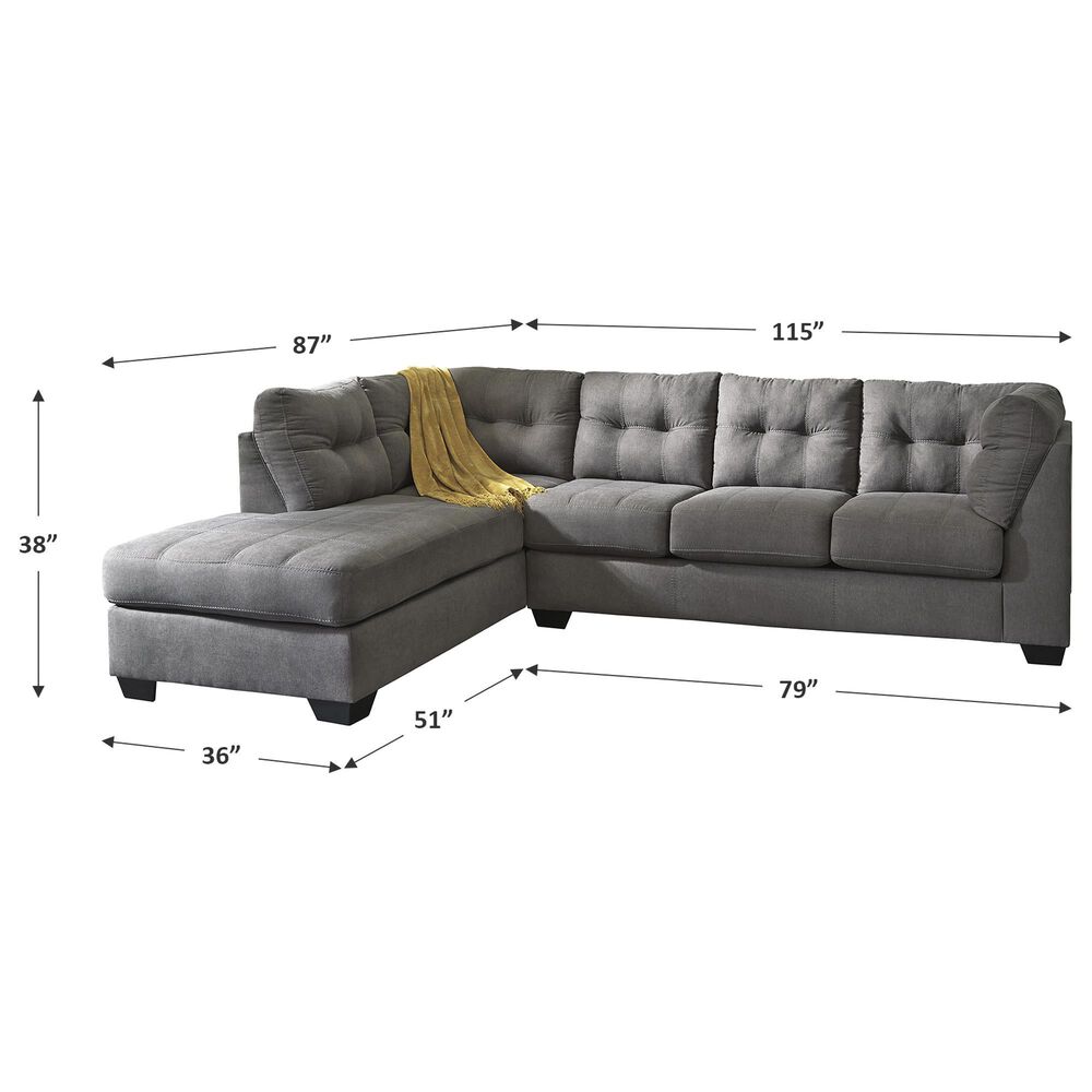 Signature Design by Ashley Maier 2-Piece Left Facing Full Sleeper Sectional in Charcoal, , large