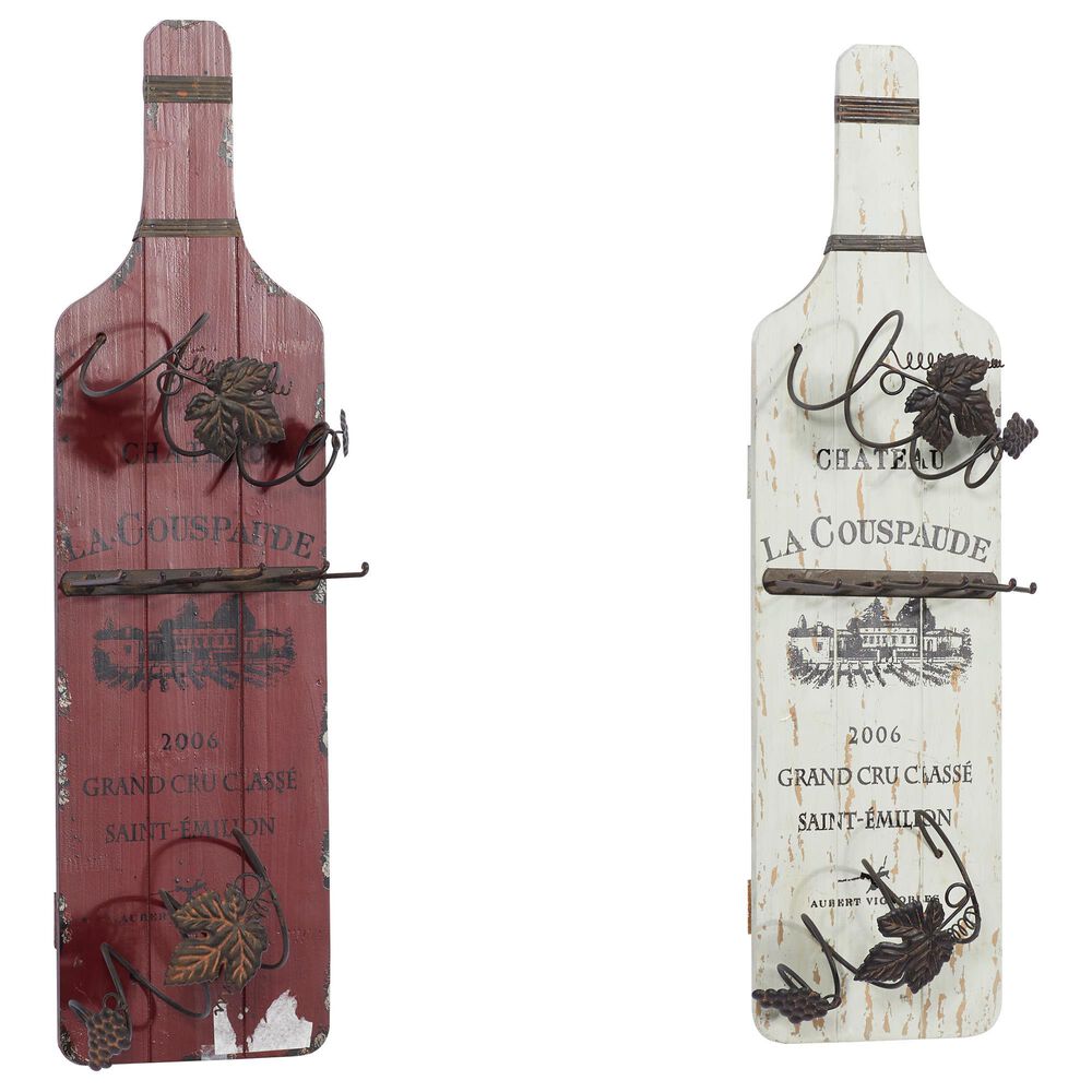 Maple and Jade Vintage Wood Wine Rack in Red and White (Set of 2), , large