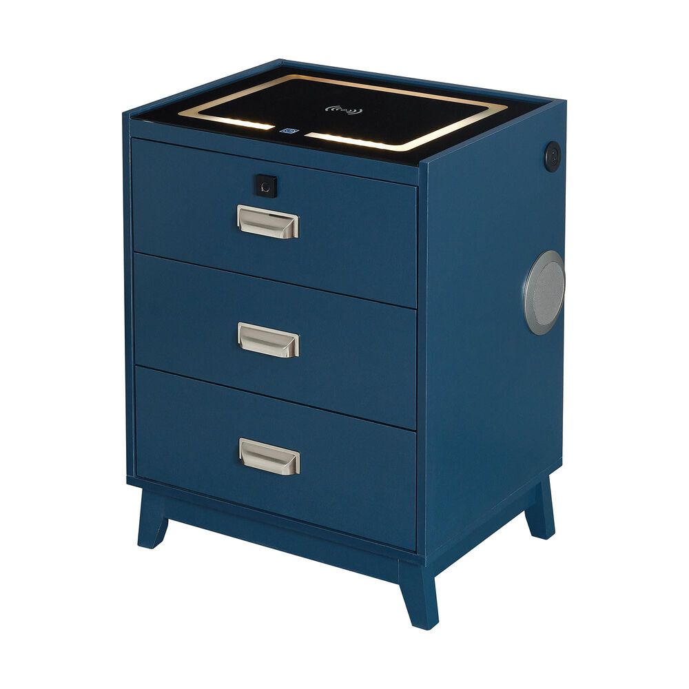Mayberry Hill Rio 3-Drawer Nightstand in Blue, , large