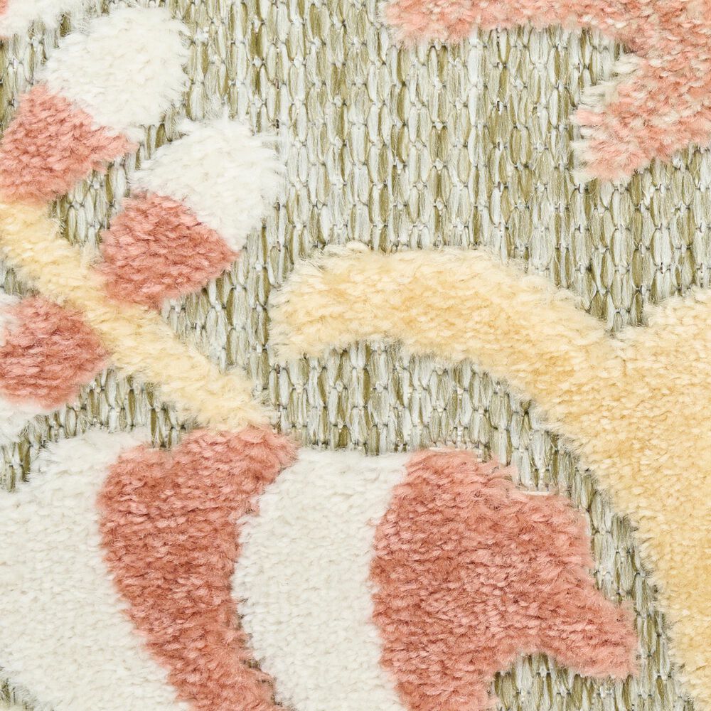 Nourison Aloha ALH17 Sage and Rose 5'3" x 7'5" Indoor/Outdoor Area Rug, , large