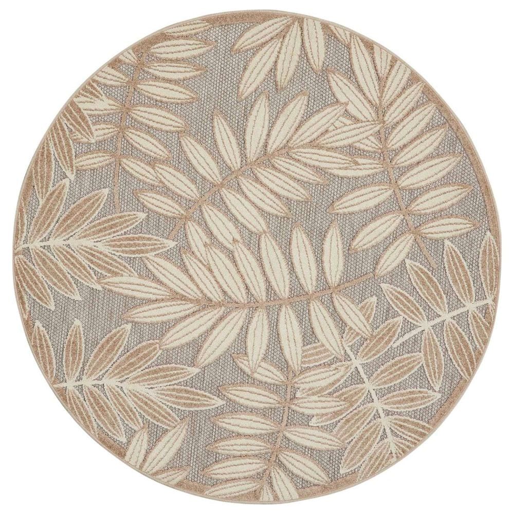 Nourison Aloha Tropical 7"10" Round Natural Indoor/Outdoor Area Rug, , large