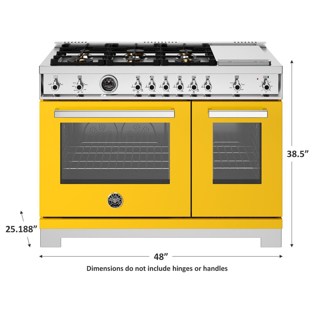 Bertazzoni Professional 7.1 Cu. Ft. Freestanding All-Gas Range in Giallo, , large