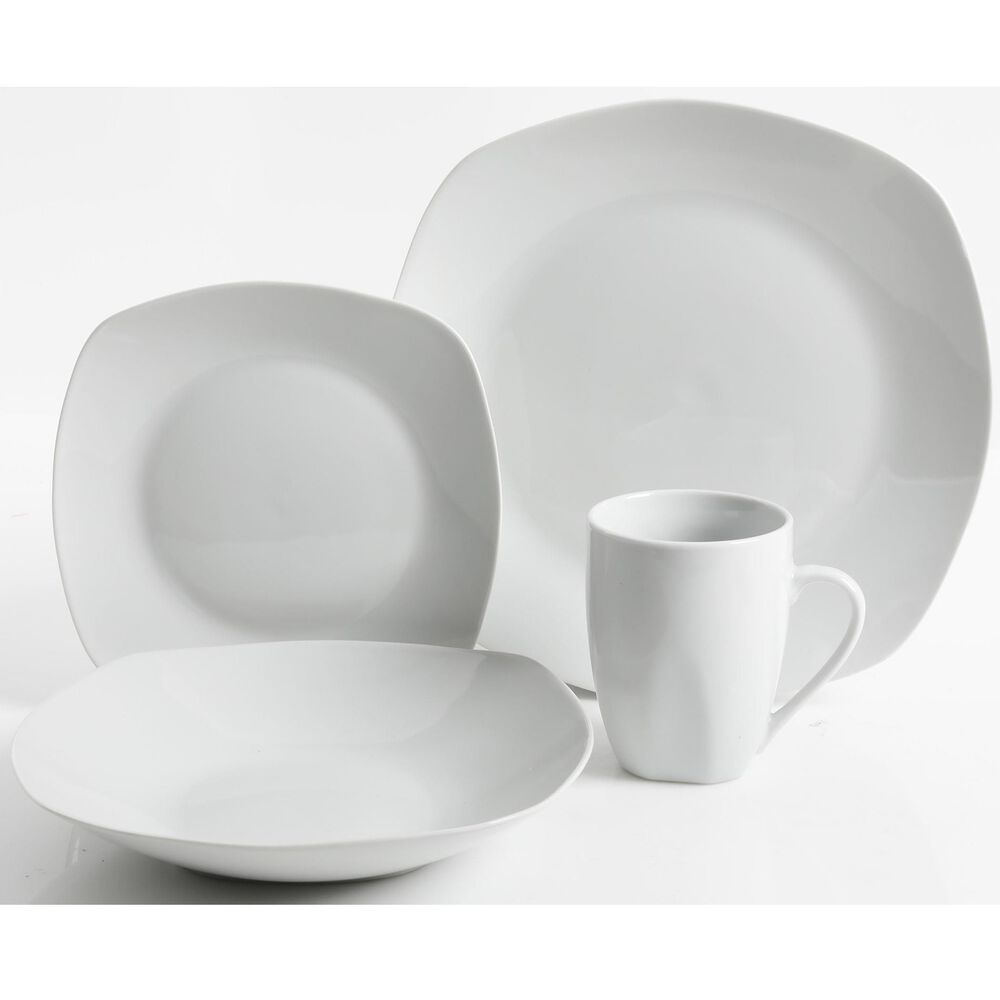 Gibson Classic Pearl Square 16-Piece Dinnerware Set , , large