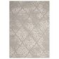 Nourison Damask DAS03 5" x 7" Ivory and Grey Area Rug, , large