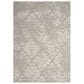 Nourison Damask DAS03 5" x 7" Ivory and Grey Area Rug, , large