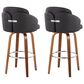 LumiSource Dahlia Swivel Bar Stool with Black Upholstery in Walnut and Chrome (Set of 2), , large