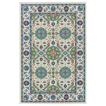 Kaleen Rugs Sunice  SUN11-01 2"2" x 8" Ivory, Light Blue, Lime Green, Tangerine and Navy Runner, , large