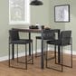 Lumisource Fuji Stackable Barstool with Black Faux Leather Cushion in Black (Set of 2), , large