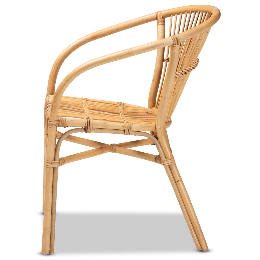 Baxton Studio Murai Arm Chair in Natural Brown, , large