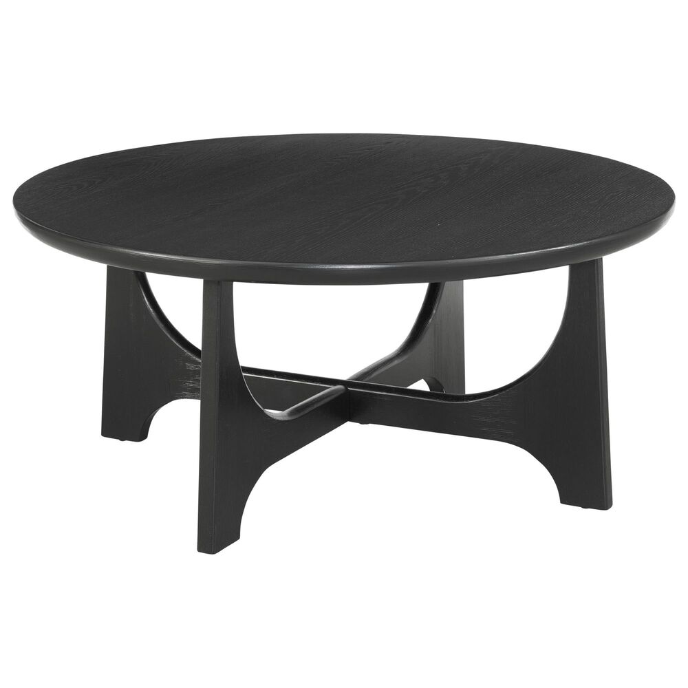 Bassett Mirror Company Dunnigan Round Cocktail Table in Black Matte, , large