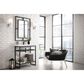 James Martin Vanities Boston 31.5" Single Bathroom Vanity in Matte Black with 3 cm White Glossy Resin Countertop and Rectangular Sink, , large