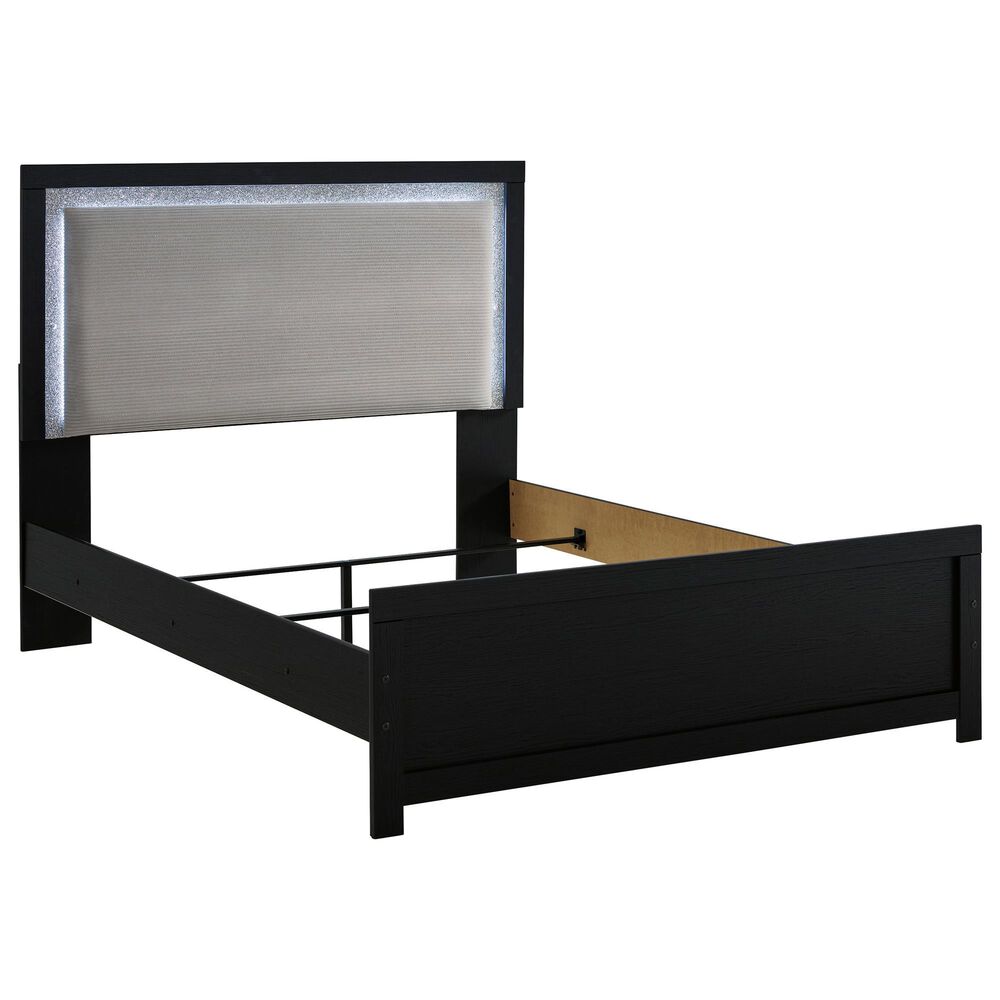 Ashley Maeling 4 Piece Queen Panel Bedroom Set in Matte Black, , large