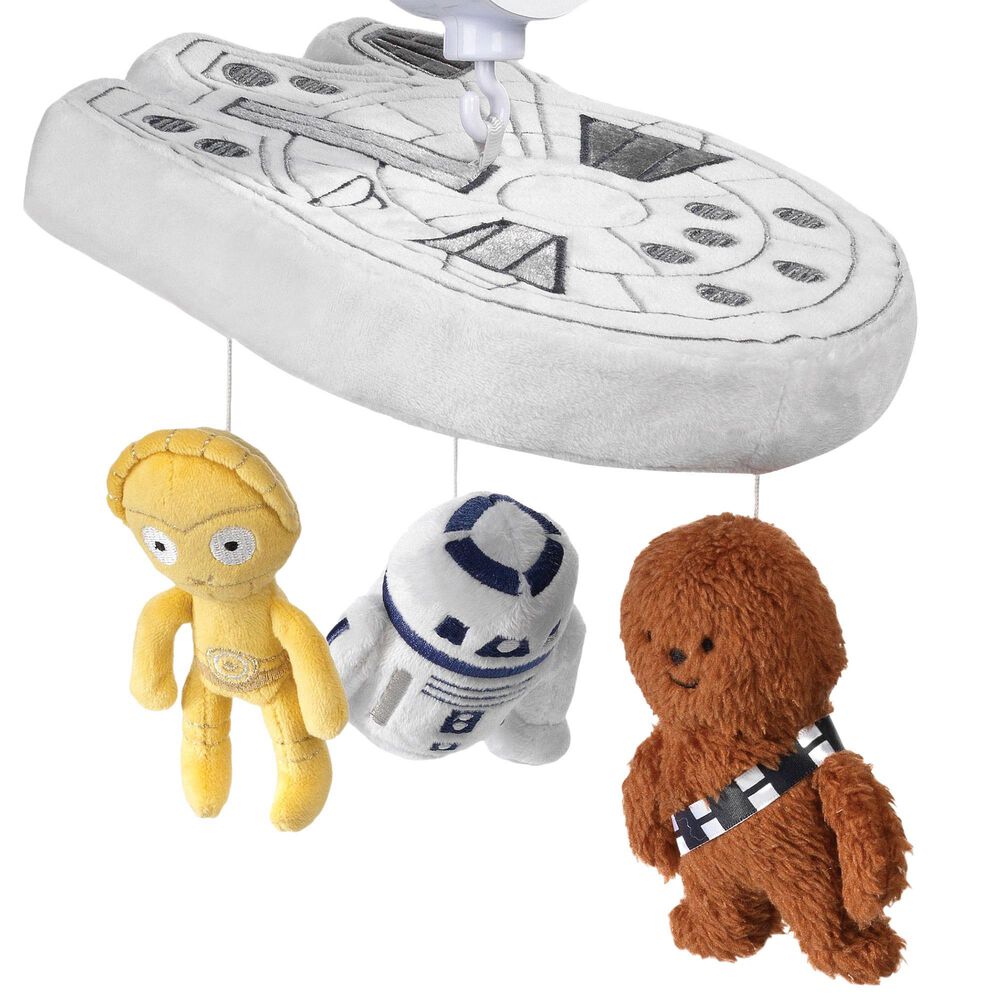 Lambs and Ivy Star Wars Signature Millennium Falcon Musical Baby Crib Mobile in Blue, White, Yellow and Black, , large