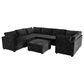 HOMLUX 8-Piece Mod U-Sectional with Chaise in Black, , large