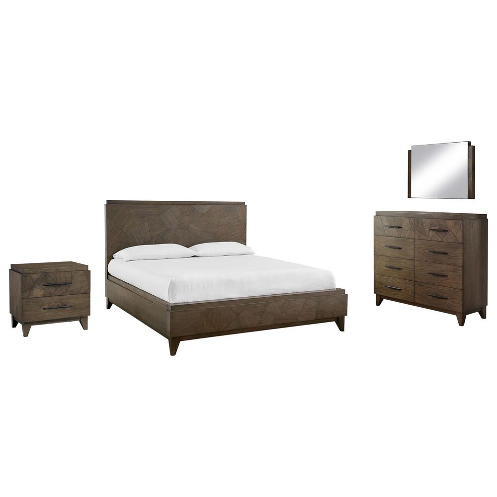 Urban Home Broderick 4-Piece King Bedroom Set in Wild Oats Brown, , large