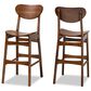 Baxton Studio Katya Bar Stool in Walnut Brown (Set of 2), , large