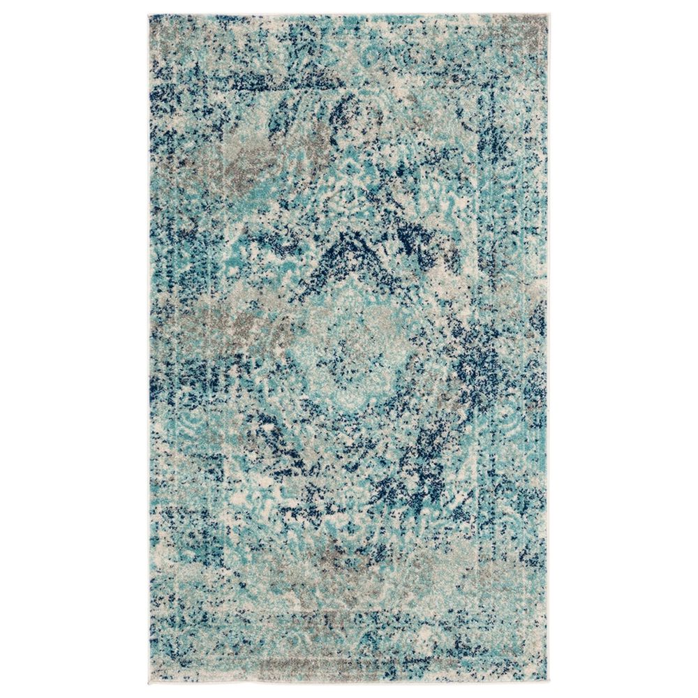 Safavieh Madison MAD152M 3" x 5" Ivory and Blue Area Rug, , large