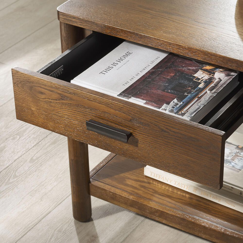 Safavieh Jaylessa 1-Drawer End Table in Medium Oak, , large