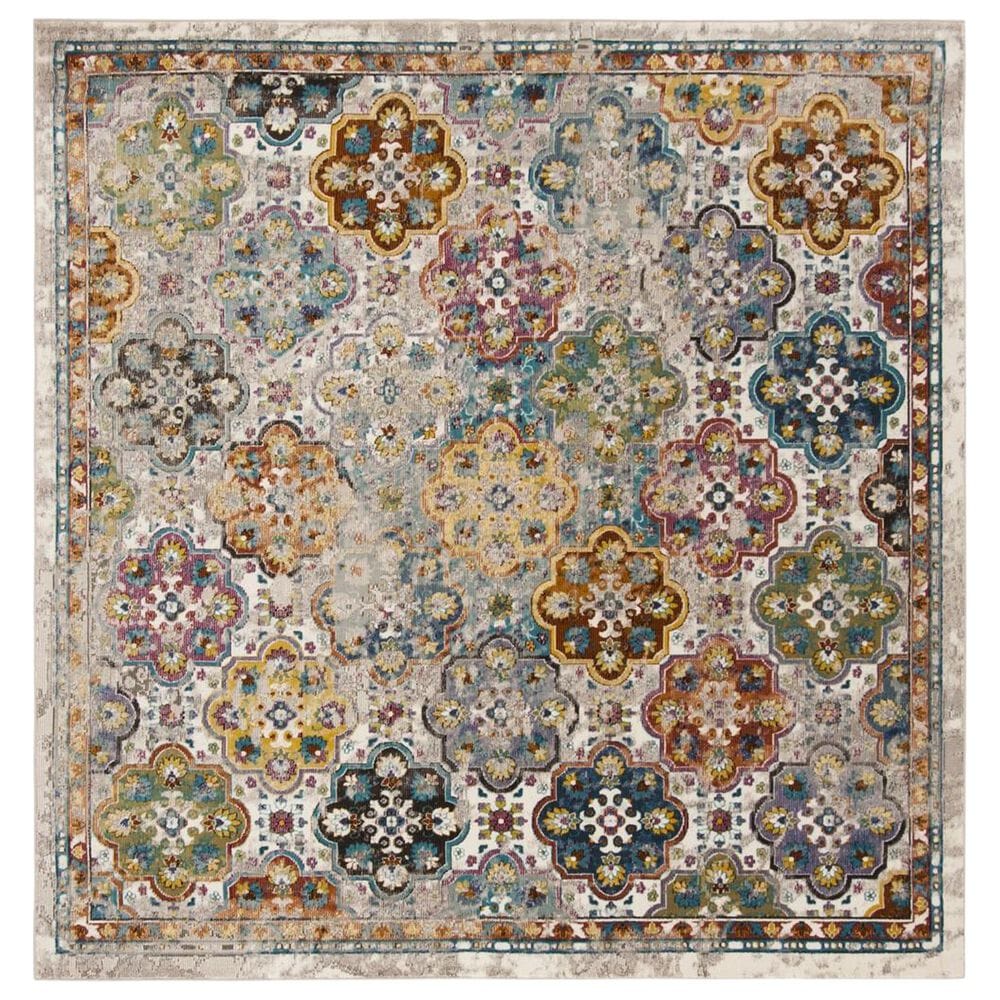 Safavieh Aria 6"6" Square Beige and Multicolor Area Rug, , large
