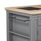 Linden Boulevard Penda Kitchen Island with 2 Stools in Gray, , large