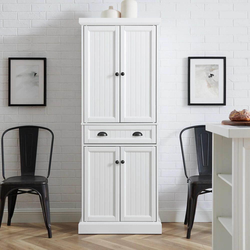 Crosley Furniture Shoreline Pantry in White, , large