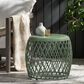 Hearth and Haven Alamera Outdoor Metal Lattice Side Table in Green, , large