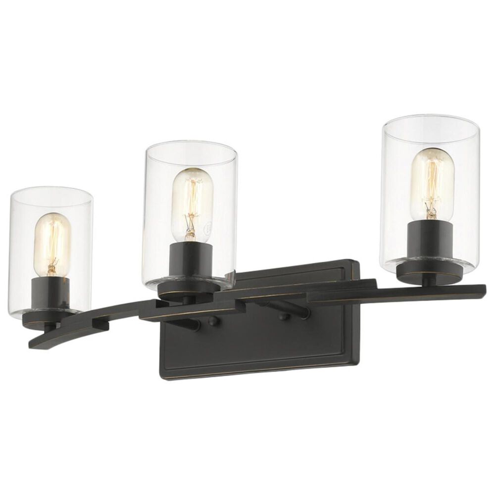Golden Lighting Monroe 3-Light Bath Vanity in Black with Clear Glass, , large