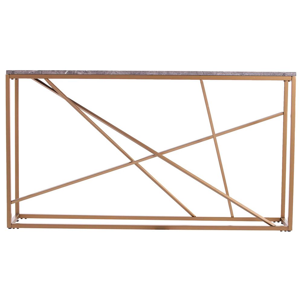 Southern Enterprises Console Table in Gold and Gray Faux Stone NFM